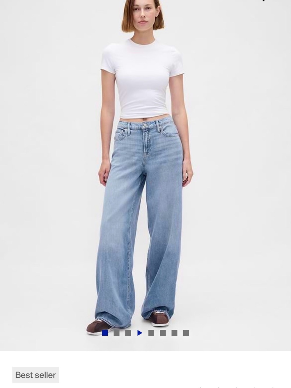 GAP Women's Wide-Leg Jeans in Light Blue Wash